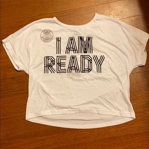 Adidas I am ready white crop top